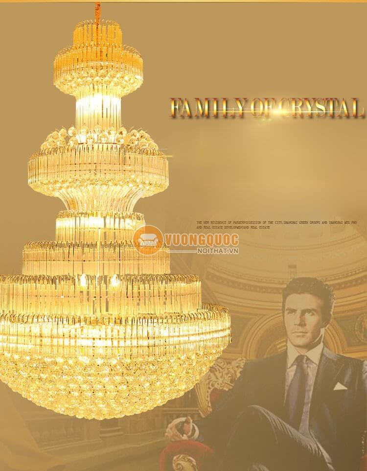 Đèn chùm pha lê cao cấp gắn trần biệt thự CM198-12